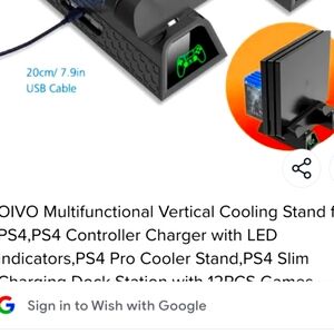 PS4 cooling station and charging station with LED lights NEW